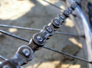 clean rusty bike chain