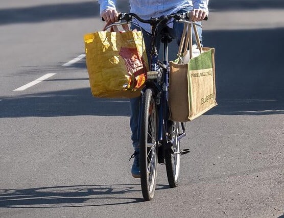 grocery shopping by bike